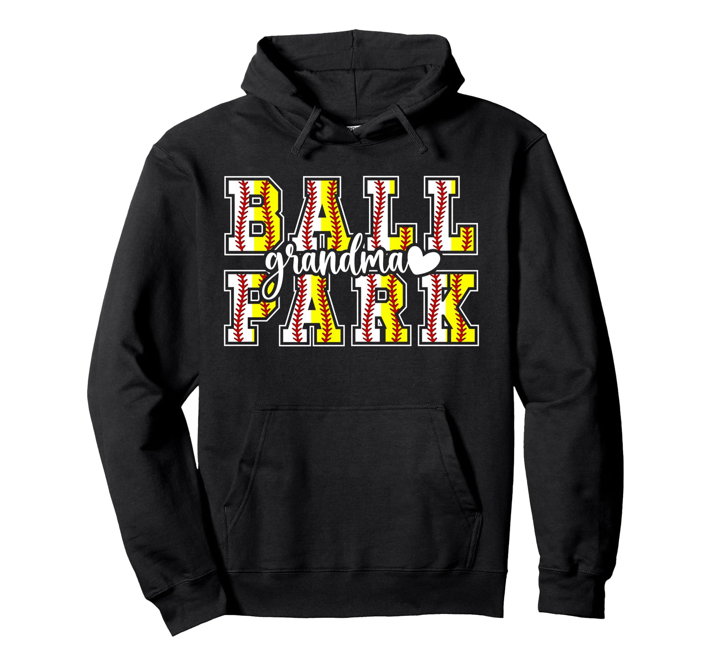 Ballpark Grandma Softball Baseball Hoodie - Aesthetic Graphic Unisex - T-Shirt, Sweatshirt, Hoodie