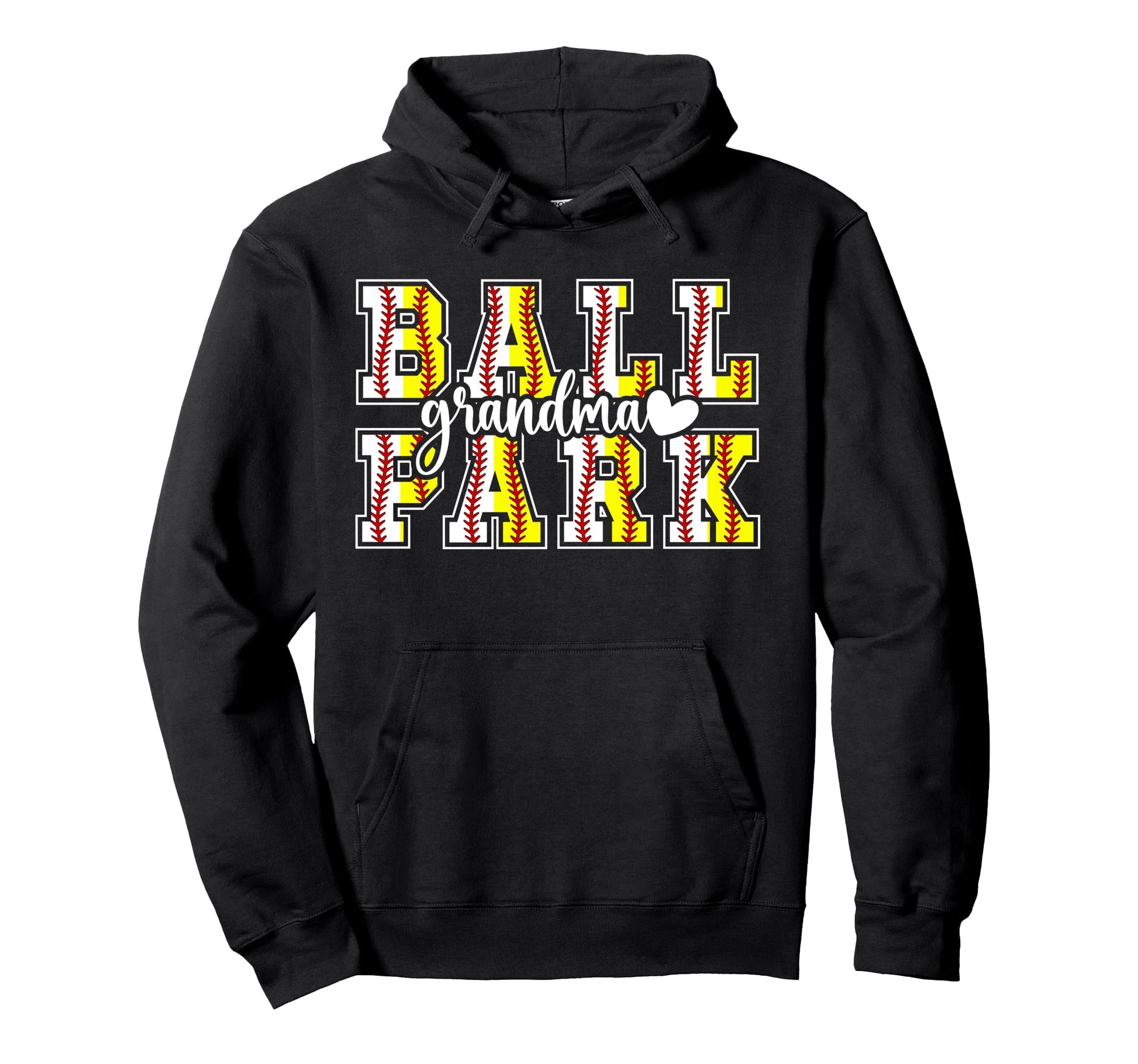 Ballpark Grandma Softball Baseball Hoodie - Aesthetic Graphic Unisex - T-Shirt, Sweatshirt, Hoodie