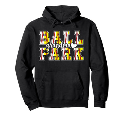 Ballpark Grandma Softball Baseball Hoodie - Aesthetic Graphic Unisex - T-Shirt, Sweatshirt, Hoodie