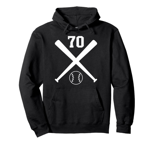 Baseball Softball Number 70 Hoodie - Trendy Graphic Men Women - T-Shirt, Sweatshirt, Hoodie