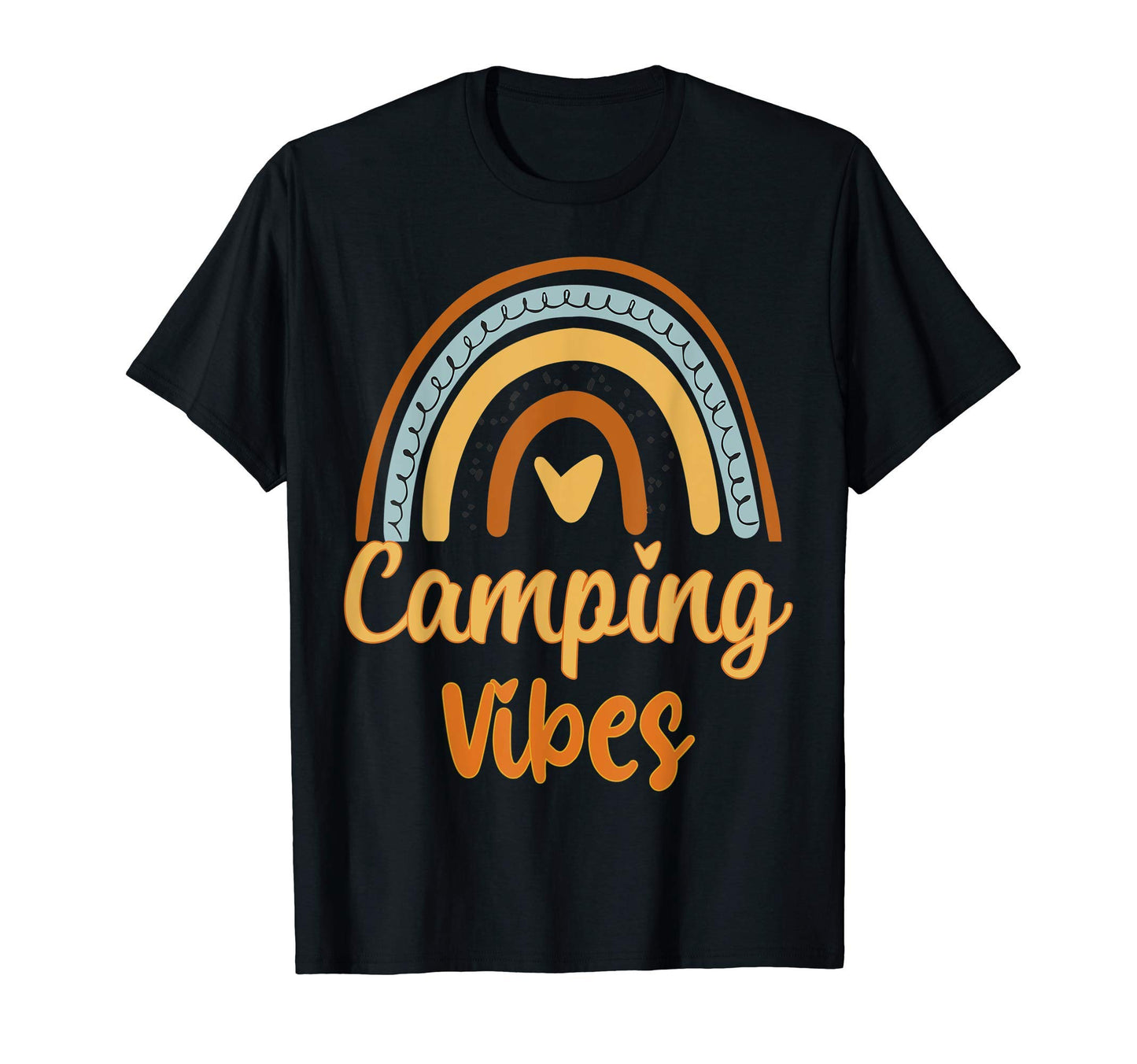 Camping Vibes Rainbow Camper Travel T-Shirt - Minimalist Print for Adults - T-Shirt, Sweatshirt, Hoodie