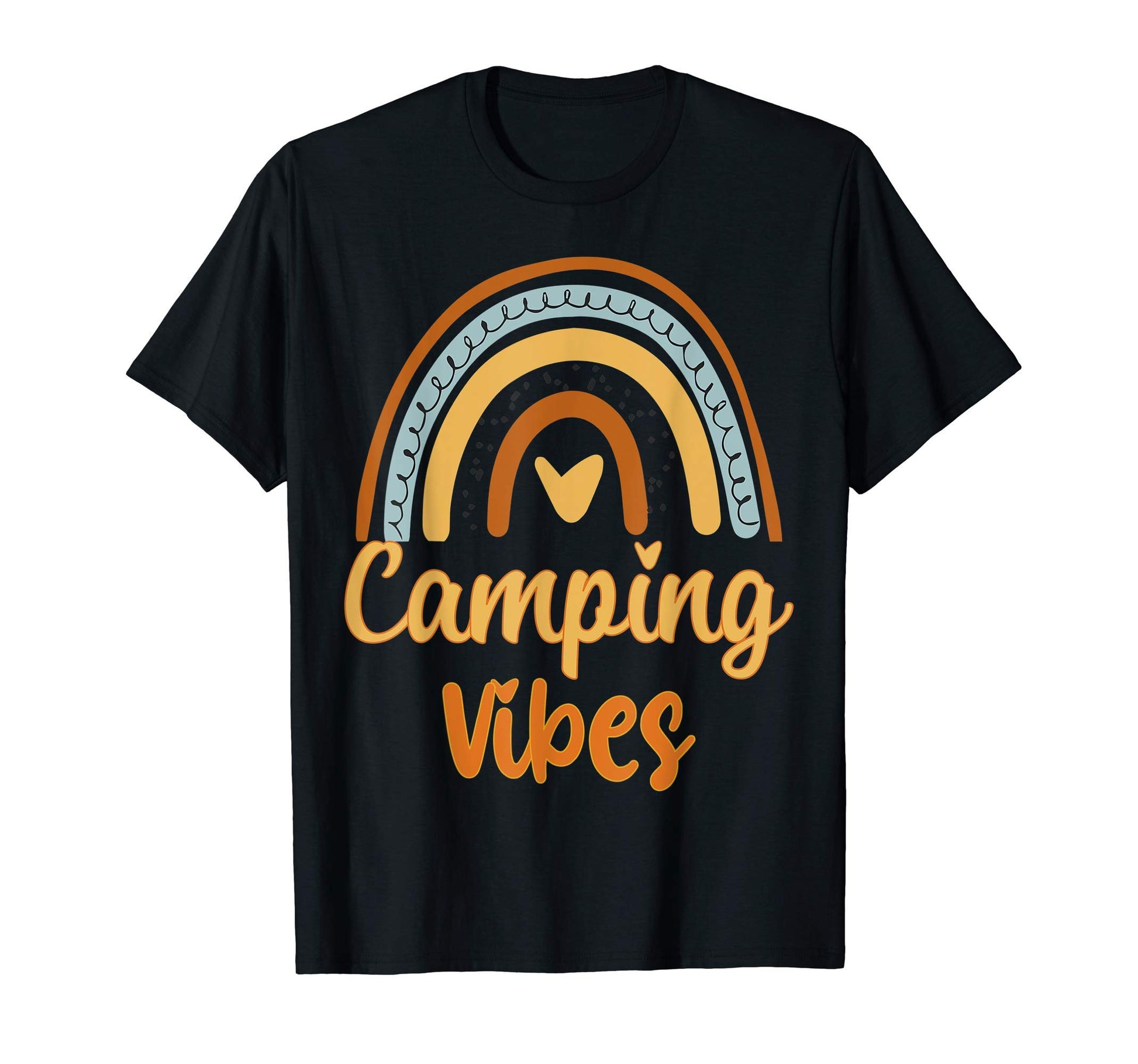 Camping Vibes Rainbow Camper Travel T-Shirt - Minimalist Print for Adults - T-Shirt, Sweatshirt, Hoodie