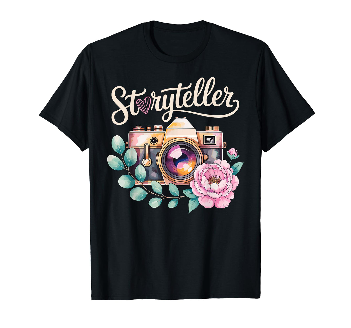 Photo Camera Flowers Storyteller T-Shirt - Casual Everyday Wear Men Women - T-Shirt, Sweatshirt, Hoodie
