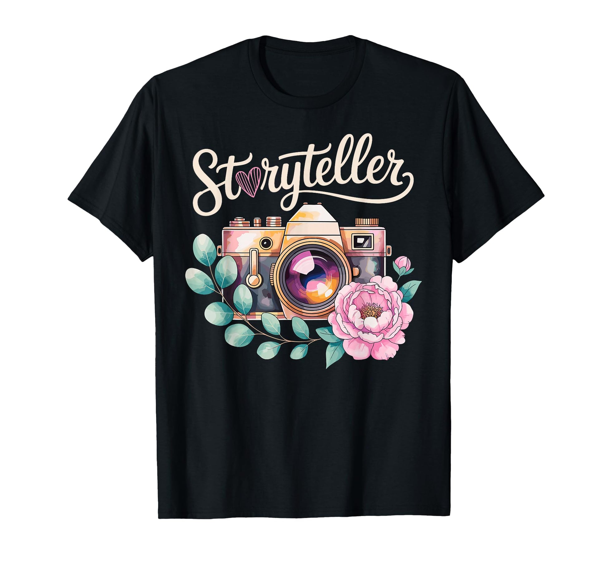 Photo Camera Flowers Storyteller T-Shirt - Casual Everyday Wear Men Women - T-Shirt, Sweatshirt, Hoodie