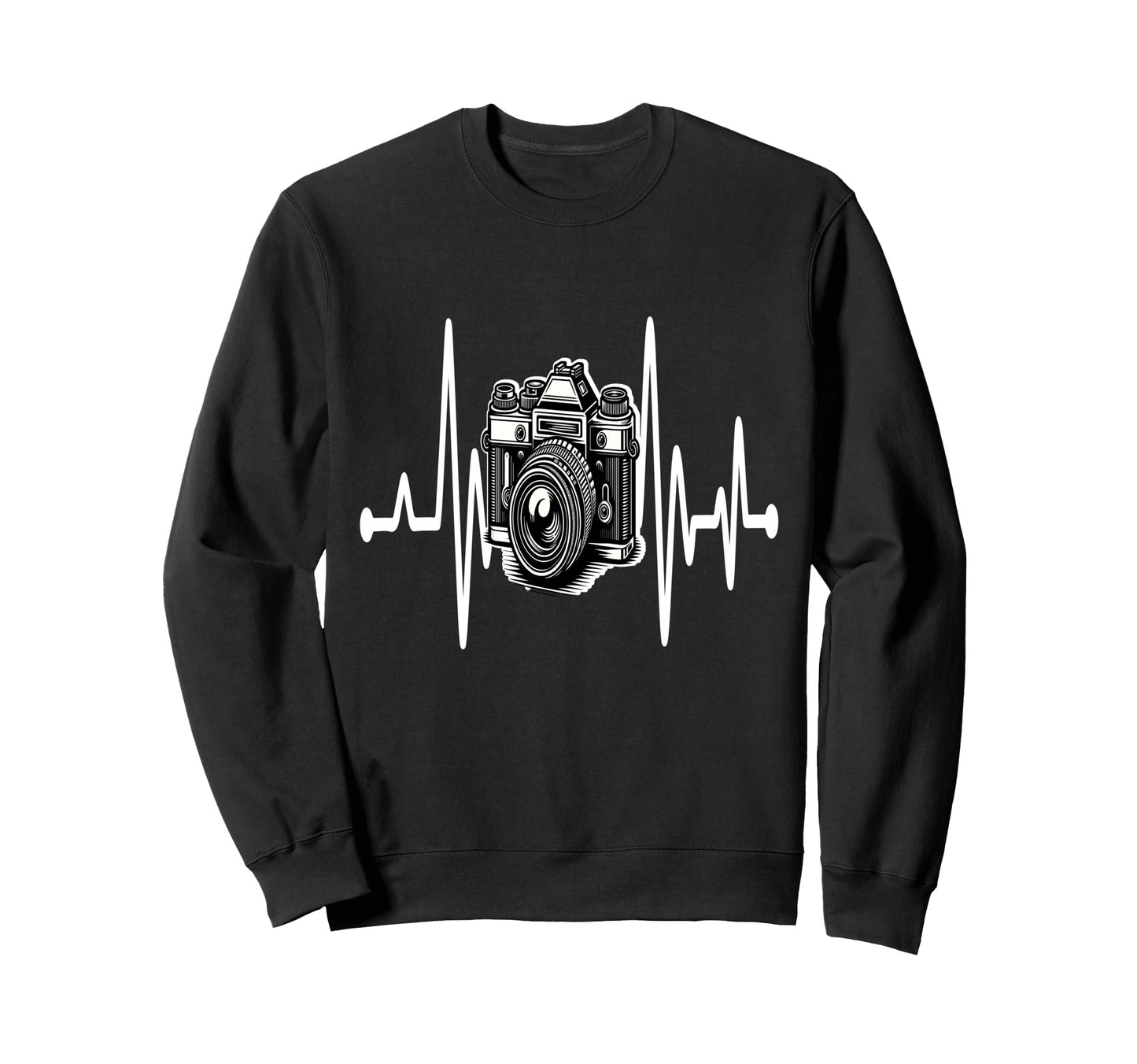 Womens Funny Camera Heartbeat Sweatshirt - Trendy Graphic Unisex - T-Shirt, Sweatshirt, Hoodie