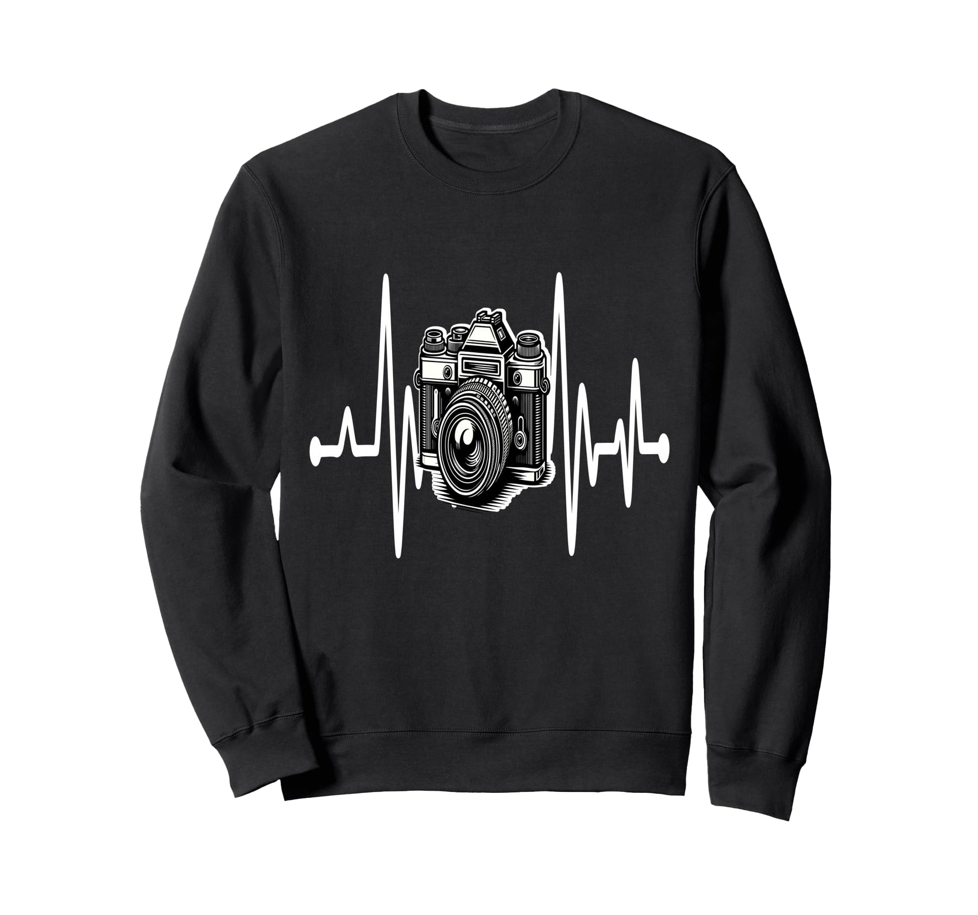 Womens Funny Camera Heartbeat Sweatshirt - Trendy Graphic Unisex - T-Shirt, Sweatshirt, Hoodie