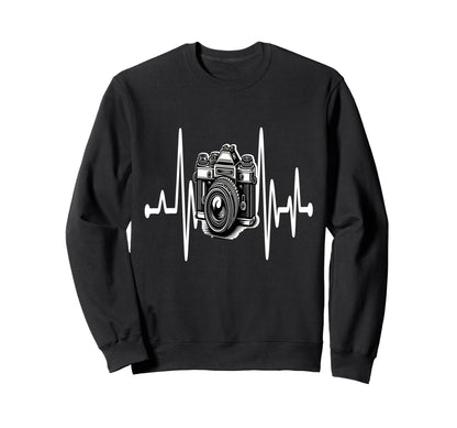 Womens Funny Camera Heartbeat Sweatshirt - Trendy Graphic Unisex - T-Shirt, Sweatshirt, Hoodie