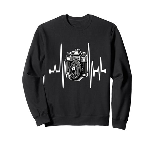 Womens Funny Camera Heartbeat Sweatshirt - Trendy Graphic Unisex - T-Shirt, Sweatshirt, Hoodie