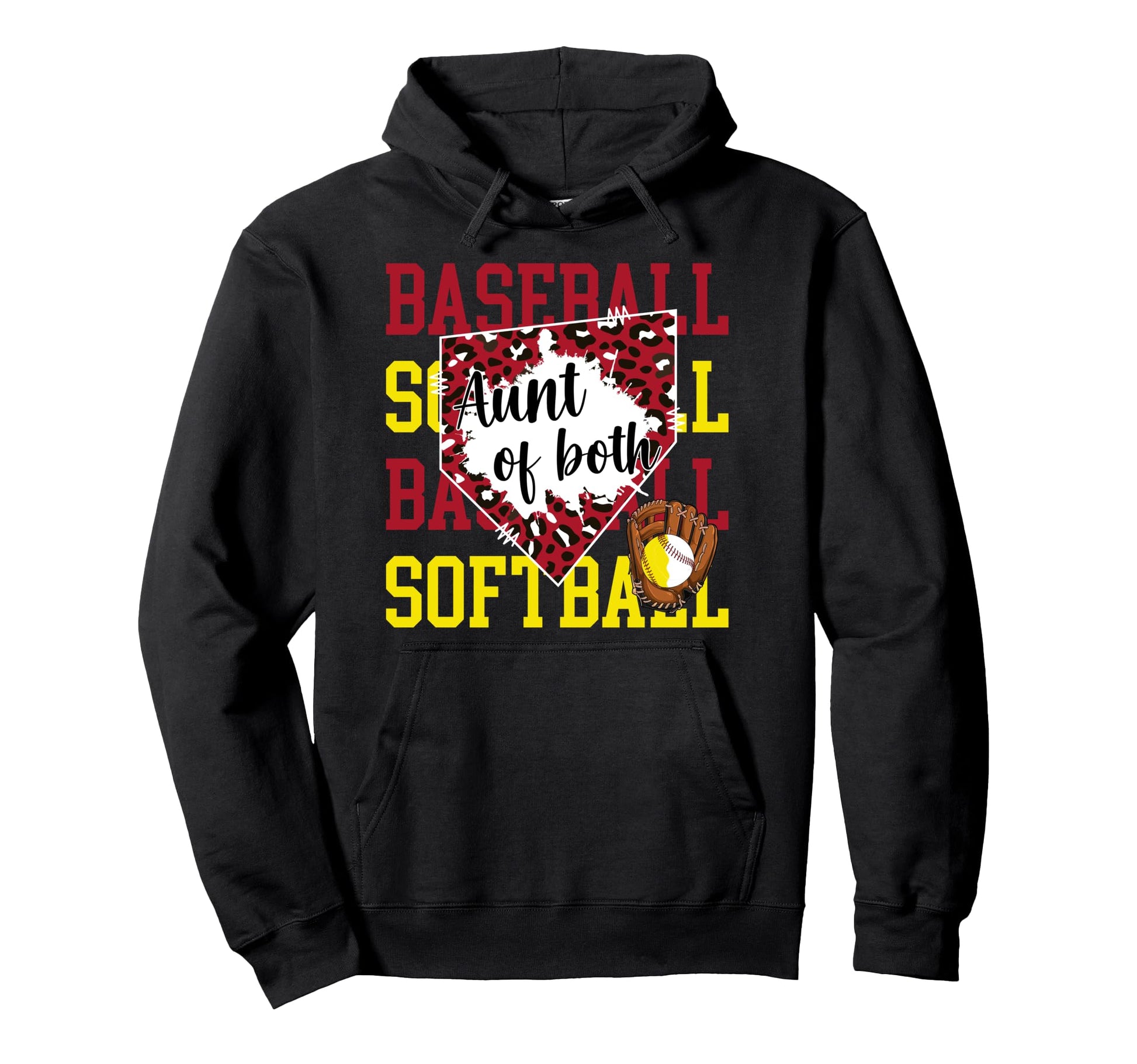Aunt Both Proud Softball Baseball Aunt Hoodie - Unique Graphic for Adults - T-Shirt, Sweatshirt, Hoodie