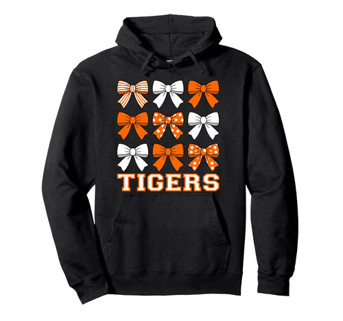 Coquette Bow Tigers School Team Hoodie - Fun Novelty Design Men Women - T-Shirt, Sweatshirt, Hoodie
