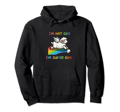 Lgbtq Unicorn Super Gay Pride Lgbt Ally Hoodie - Novelty Apparel Men Women - T-Shirt, Sweatshirt, Hoodie