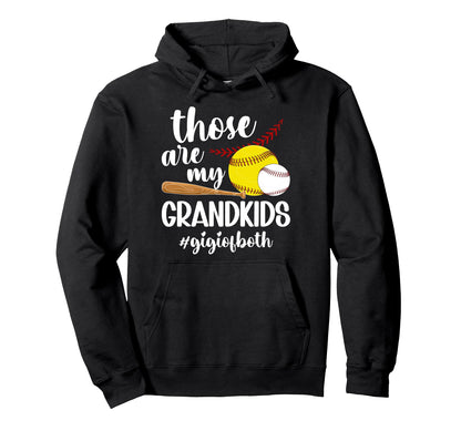 My Grandkids Gigi Both Baseball Hoodie - Casual Everyday Wear Men Women - T-Shirt, Sweatshirt, Hoodie
