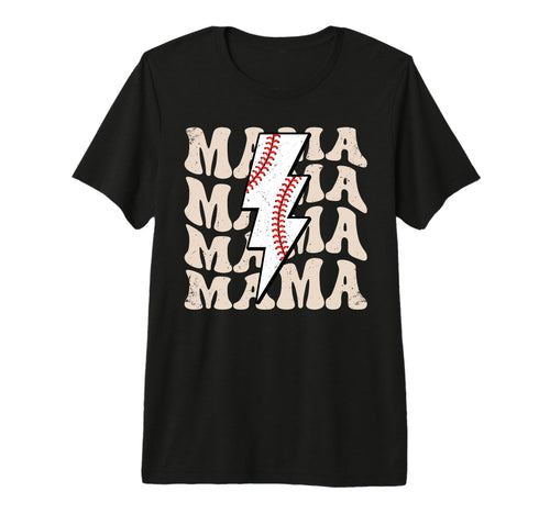 Lightning Groovy Proud Mom Baseball T-Shirt - Novelty Apparel for Adults - T-Shirt, Sweatshirt, Hoodie