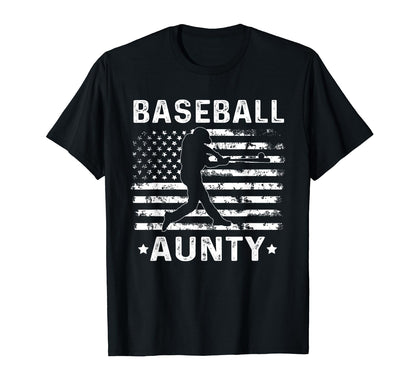 Baseball Aunty Aunt Usa Flag 4Th July T-Shirt - Streetwear Style Men Women - T-Shirt, Sweatshirt, Hoodie
