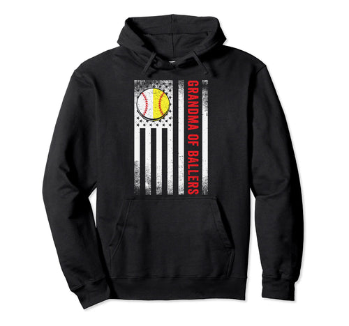 Grandma Ballers Baseball Softball Hoodie - Casual Everyday Wear Unisex - T-Shirt, Sweatshirt, Hoodie