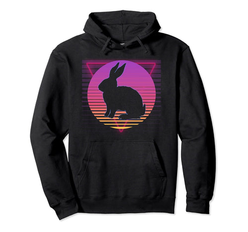 Rabbit Bunny Vaporwave 80S 90S Sunset Hoodie - Aesthetic Graphic Men Women - T-Shirt, Sweatshirt, Hoodie