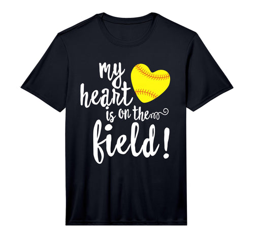My Heart Is That Field Softball Mom T-Shirt - Graphic Print for Adults - T-Shirt, Sweatshirt, Hoodie