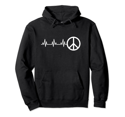My Heart And Heartbeat Is Love Peace Hoodie - Streetwear Style Men Women - T-Shirt, Sweatshirt, Hoodie
