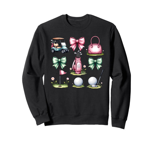 Golf Coquette Bow Golf Ball Mom Sweatshirt - Custom Art Print Men Women - T-Shirt, Sweatshirt, Hoodie