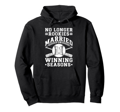 11Th Wedding Anniversary Baseball Hoodie - Fun Novelty Design Men Women - T-Shirt, Sweatshirt, Hoodie