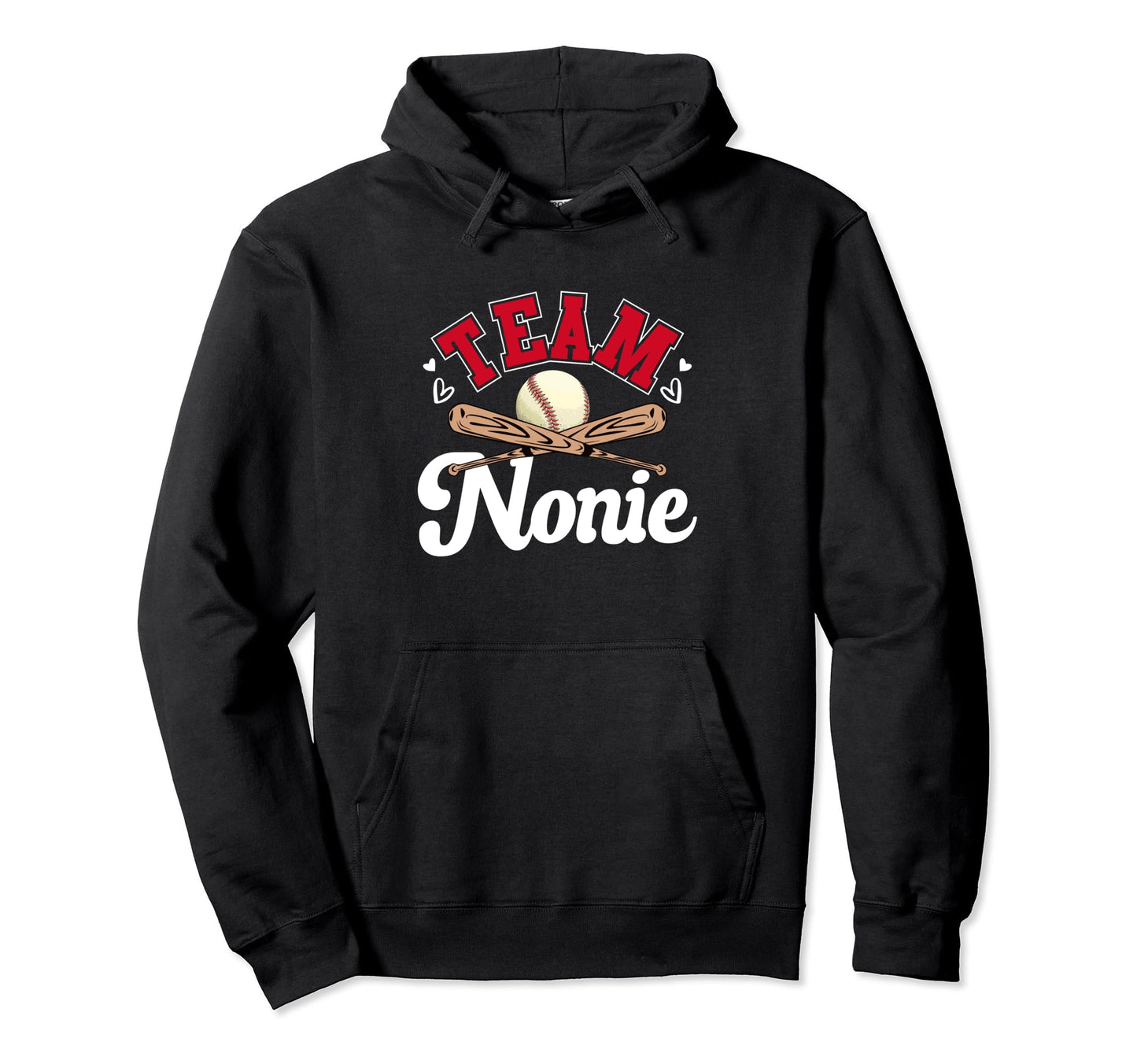 Team Nonie Mothers Day Baseball Softball Hoodie - Unique Graphic Men Women - T-Shirt, Sweatshirt, Hoodie