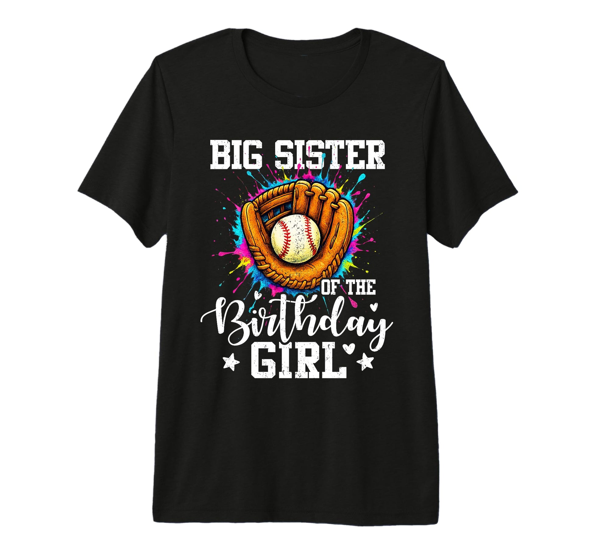 Big Sister Birthday Baseball Colorful T-Shirt - Graphic Print for Adults - T-Shirt, Sweatshirt, Hoodie