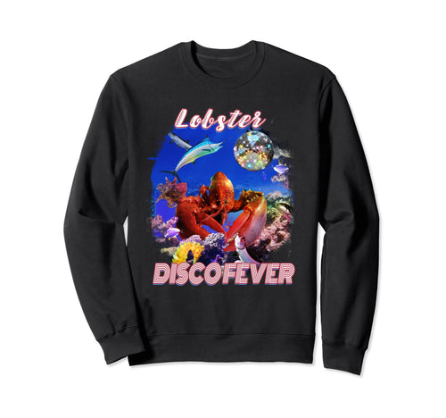 Funny Disco Ball Lobster Lobsters Sweatshirt - Custom Art Print for Adults - T-Shirt, Sweatshirt, Hoodie