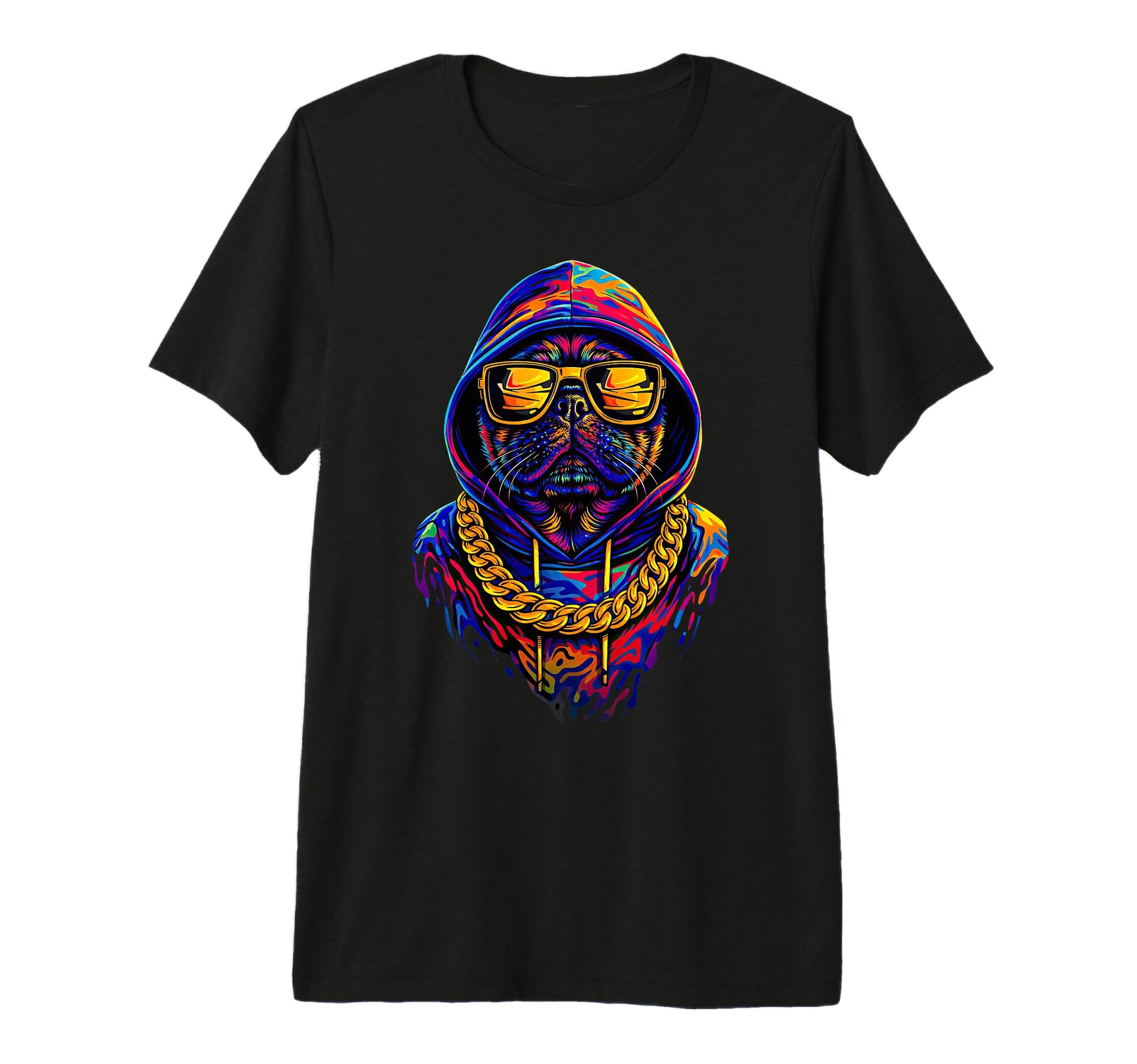 Hip Hop Dog Pug Old School 80S 90S T-Shirt - Minimalist Print Men Women - T-Shirt, Sweatshirt, Hoodie