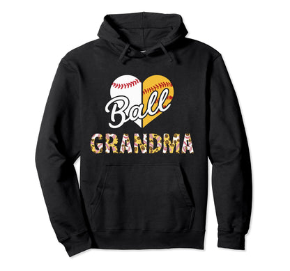 Baseball Grandma Grandmother Granny Hoodie - Graphic Print Men Women - T-Shirt, Sweatshirt, Hoodie