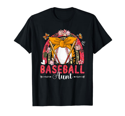 Mee Baseball Aunt Ball Bow Tie Floral T-Shirt - Streetwear Style Men Women - T-Shirt, Sweatshirt, Hoodie