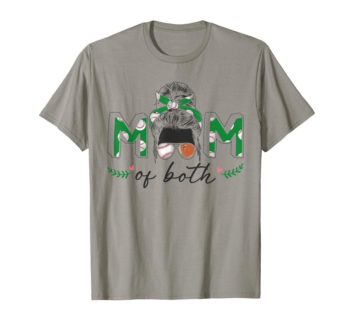 Mom Both Game Day Baseball Softball T-Shirt - Novelty Apparel for Adults - T-Shirt, Sweatshirt, Hoodie