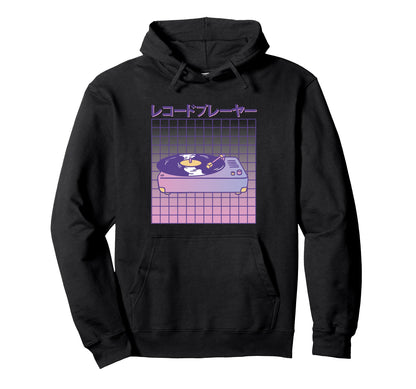 Vaporwave Turntable Japanese Japan Syle 90S Hoodie - Graphic Print Unisex - T-Shirt, Sweatshirt, Hoodie