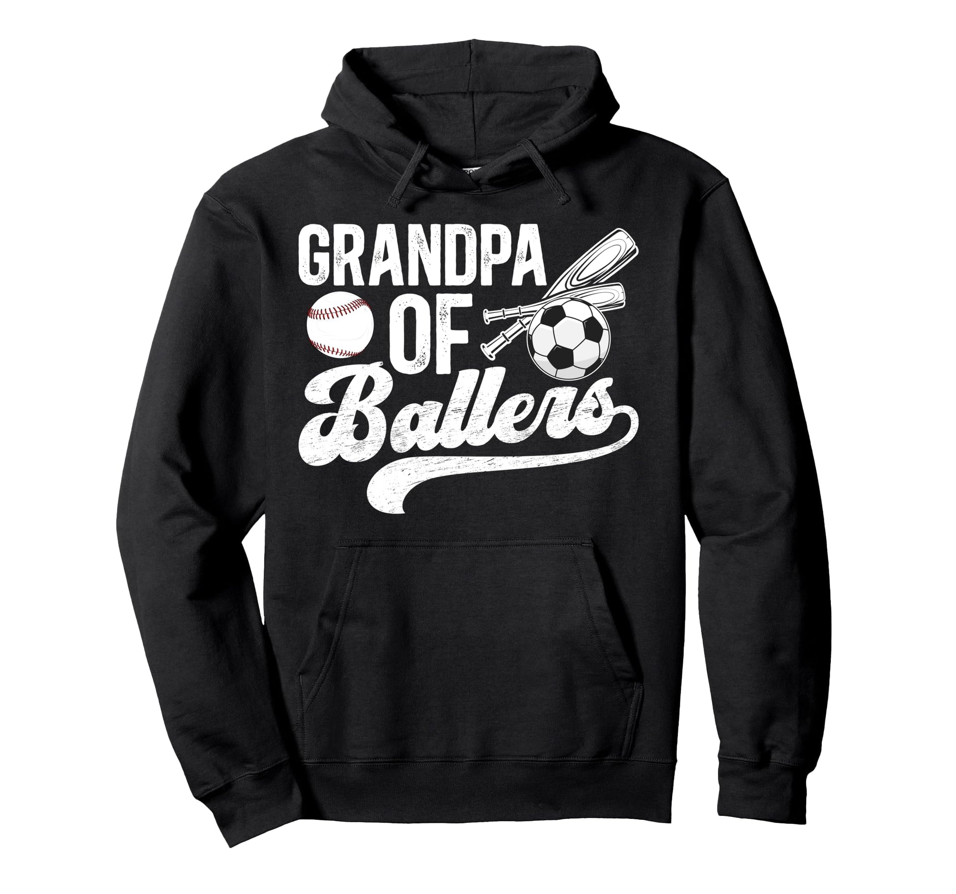 Grandpa Ballers Soccer Baseball Hoodie - Casual Everyday Wear Unisex - T-Shirt, Sweatshirt, Hoodie