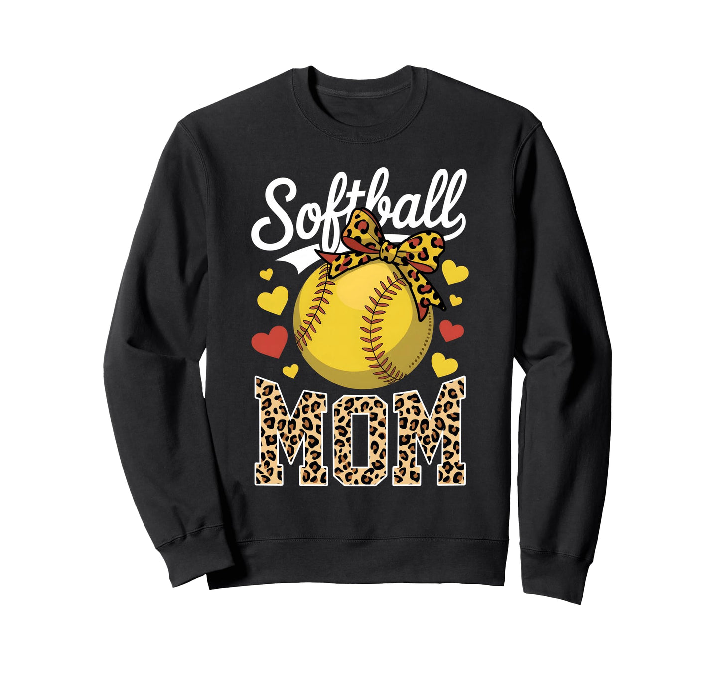 Softball Mom Headband Leopard Sweatshirt - Aesthetic Graphic Unisex - T-Shirt, Sweatshirt, Hoodie