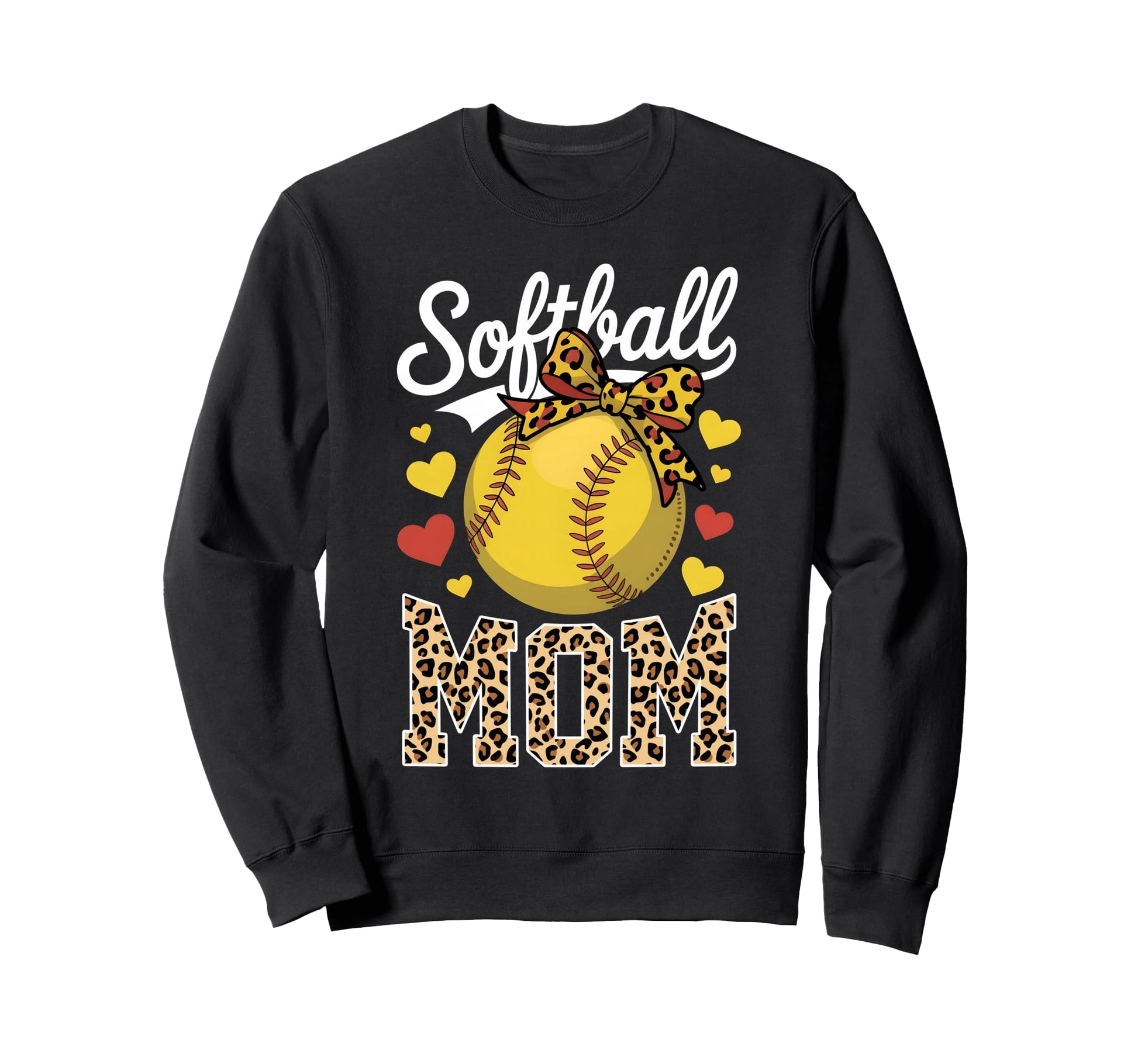 Softball Mom Headband Leopard Sweatshirt - Aesthetic Graphic Unisex - T-Shirt, Sweatshirt, Hoodie