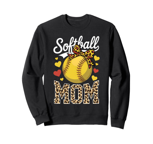 Softball Mom Headband Leopard Sweatshirt - Aesthetic Graphic Unisex - T-Shirt, Sweatshirt, Hoodie