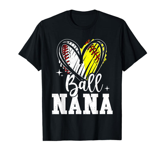 Ball Grandma Heart Baseball Softball Hoodie - Custom Art Print Unisex - T-Shirt, Sweatshirt, Hoodie