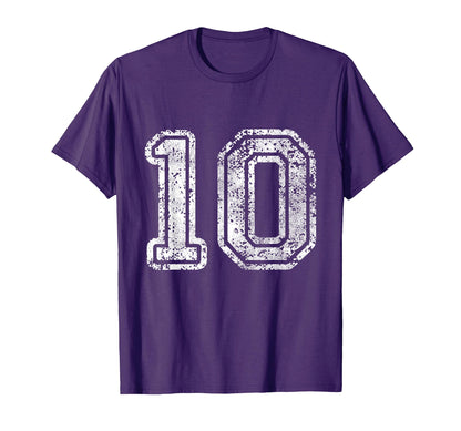 Jersey Number 10 Ten Football T-Shirt - Casual Everyday Wear Men Women - T-Shirt, Sweatshirt, Hoodie