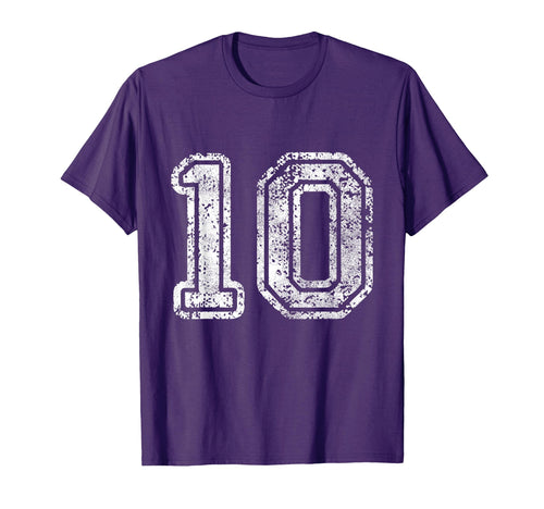 Jersey Number 10 Ten Football T-Shirt - Casual Everyday Wear Men Women - T-Shirt, Sweatshirt, Hoodie