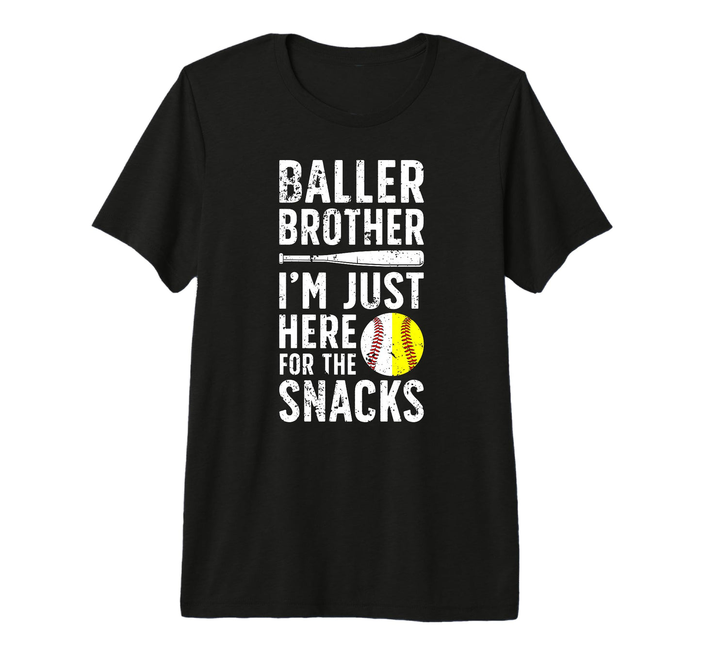 Baller Brother Here Snacks Baseball T-Shirt - Casual Everyday Wear Unisex - T-Shirt, Sweatshirt, Hoodie