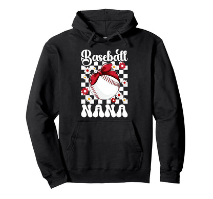 Baseball Nana Groovy Nana Baseball Hoodie - Trendy Graphic Men Women - T-Shirt, Sweatshirt, Hoodie