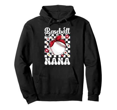 Baseball Nana Groovy Nana Baseball Hoodie - Trendy Graphic Men Women - T-Shirt, Sweatshirt, Hoodie