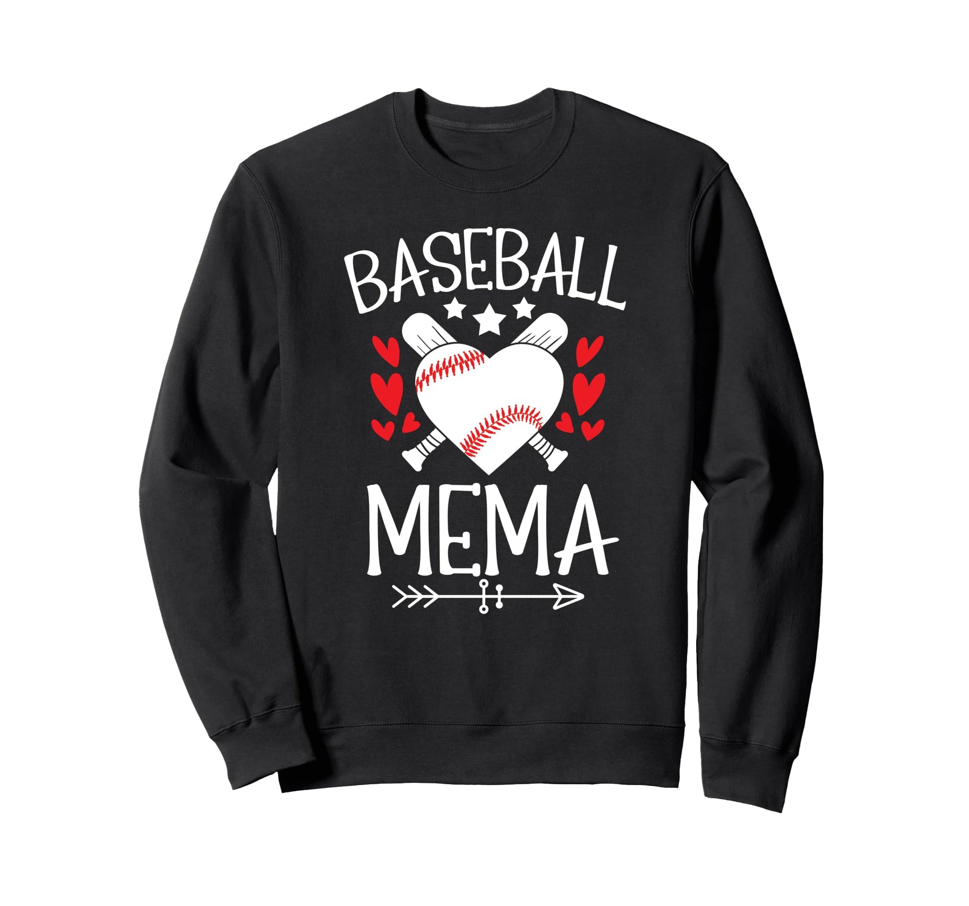 Baseball Mema Grandma Mema Baseball Sweatshirt - Graphic Print Men Women - T-Shirt, Sweatshirt, Hoodie