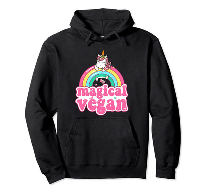 Vegan Unicorn Wfpb Unicorn Veggie Hoodie - Trendy Graphic for Adults - T-Shirt, Sweatshirt, Hoodie