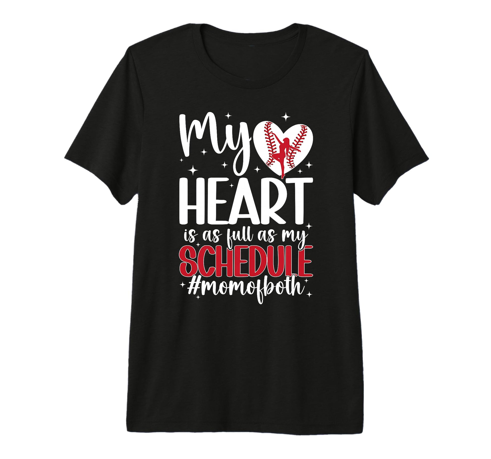Mom Both Proud Dance And Baseball Mom T-Shirt - Minimalist Print Men Women - T-Shirt, Sweatshirt, Hoodie