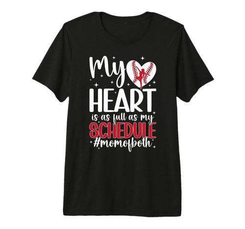 Mom Both Proud Dance And Baseball Mom T-Shirt - Minimalist Print Men Women - T-Shirt, Sweatshirt, Hoodie