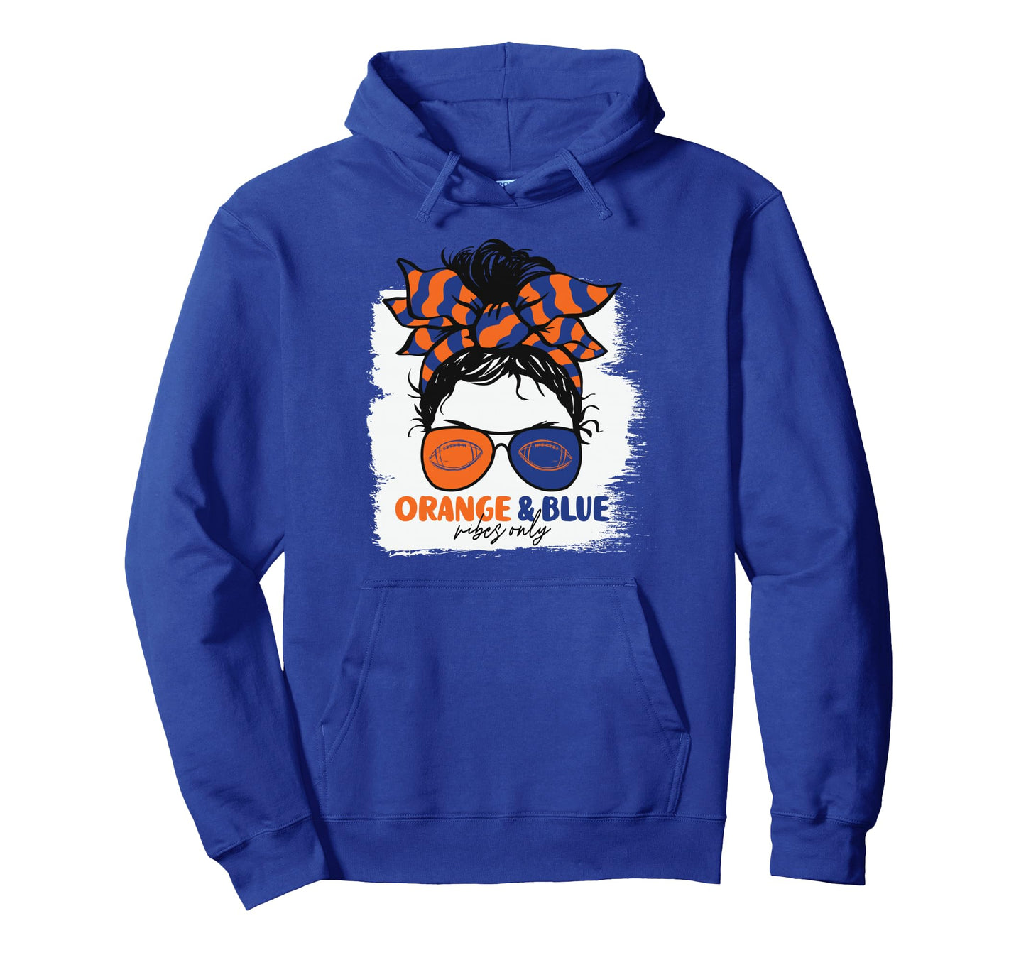 Orange And Blue Vibes Only Football Hoodie - Streetwear Style Men Women - T-Shirt, Sweatshirt, Hoodie