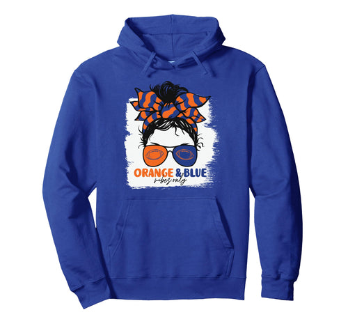 Orange And Blue Vibes Only Football Hoodie - Streetwear Style Men Women - T-Shirt, Sweatshirt, Hoodie