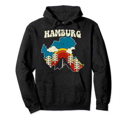 Hamburg German City Rainbow Streets Hoodie - Minimalist Print Men Women - T-Shirt, Sweatshirt, Hoodie