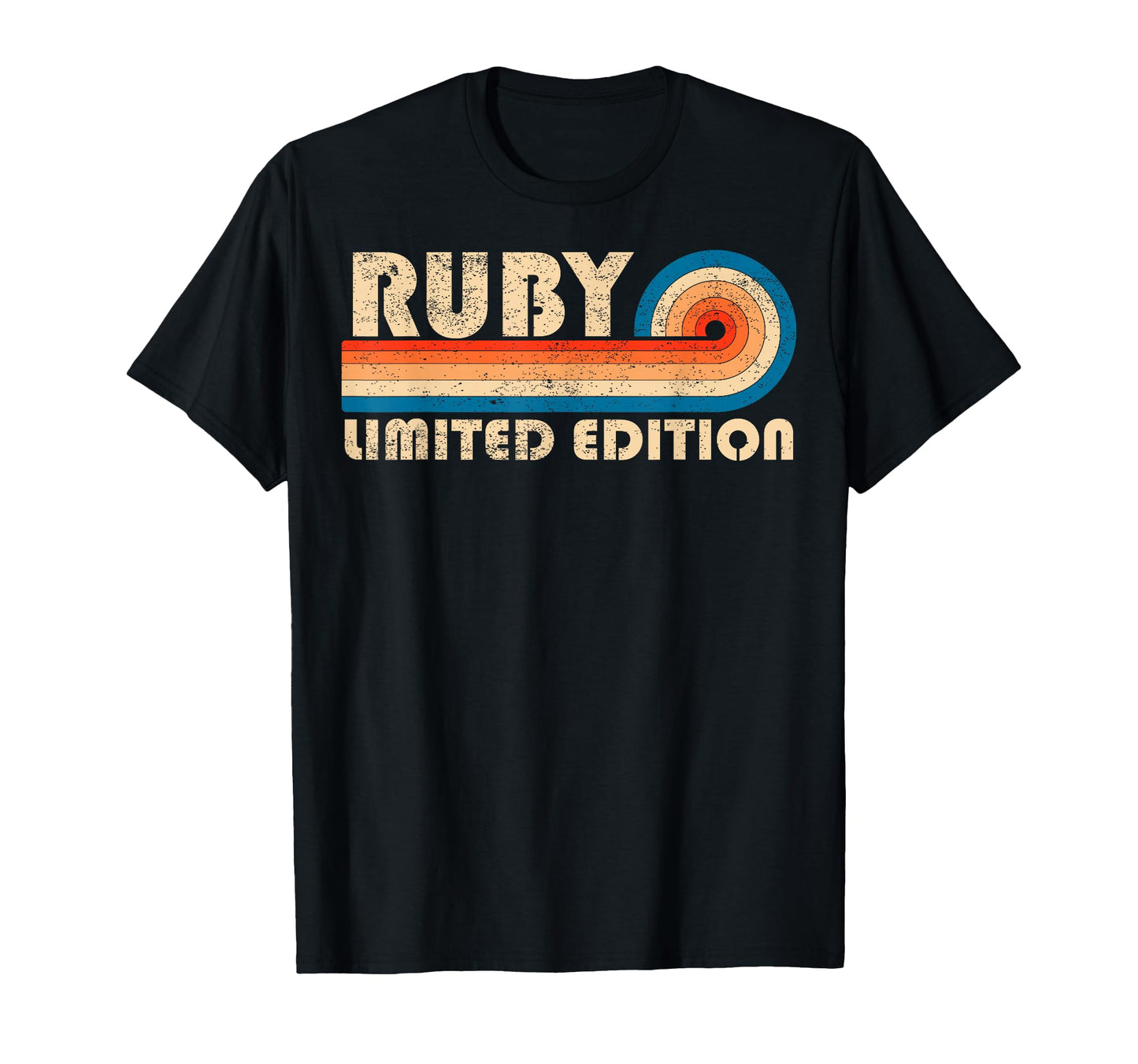 Ruby 70S 80S Sunset Stripe T-Shirt - Fun Novelty Design Men Women - T-Shirt, Sweatshirt, Hoodie